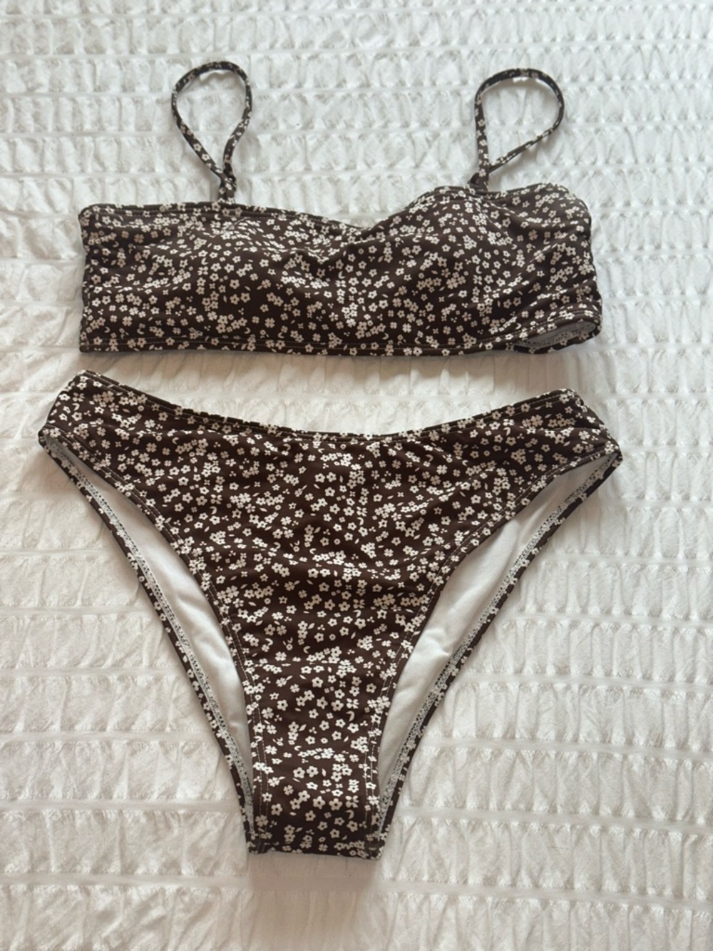 SHEIN Brown Floral Bikini Set